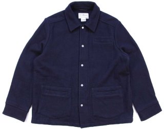 60s BUTWINバトウィン メルトン ウール 袖革スタジャン 紫×黒 38