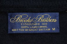 画像4: 90s 英国製 BROOKS BROTHERSブルックスブラザーズ 無地 Vネック サドルショルダー ラムウールニット セーター 黒 M (4)
