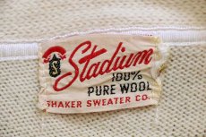 画像4: 50s Stadium THS BAND パッチ付き ウールニット レタードカーディガン ボロ アイボリー (4)