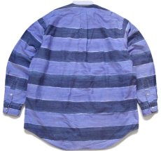 画像2: 90s ポロ ラルフローレン ラガータイプ 太ボーダー プリント コットンシャツ XL (2)