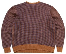 画像2: 90s USA製 J.CREW 千鳥格子 コットンニット セーター L (2)