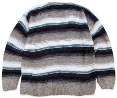 画像2: 90s USA製 HONORS ラグ柄 ロールネック アクリルニット セーター L (2)