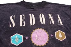 画像3: 80s SEDONA ひび割れプリント アシッドウォッシュ スウェット 黒 (3)