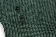 画像6: 90s GAPギャップ 無地 ダメージ ローゲージ コットンニット セーター 緑 フェード XL (6)