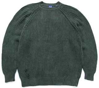 90s GAPギャップ ライン入り ローゲージ コットンニット セーター 炭黒