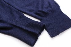 画像6: 80s USA製 Christian Dior ディオール ロゴ刺繍 Vネック シャギー アクリルニット セーター 紺 XL (6)