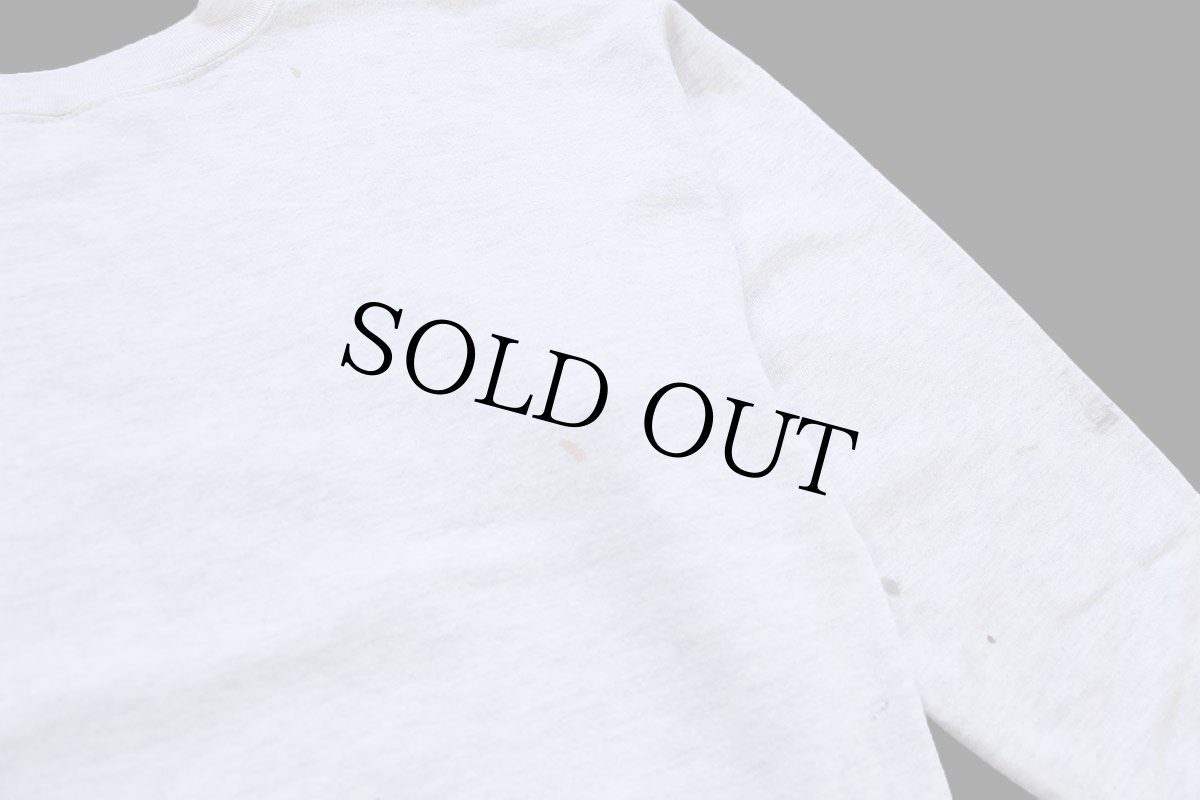 画像6: 90s USA製 TEXAS A&M AGGIES マスコット ひび割れプリント ペンキ飛び スウェット 杢ライトグレー L (6)