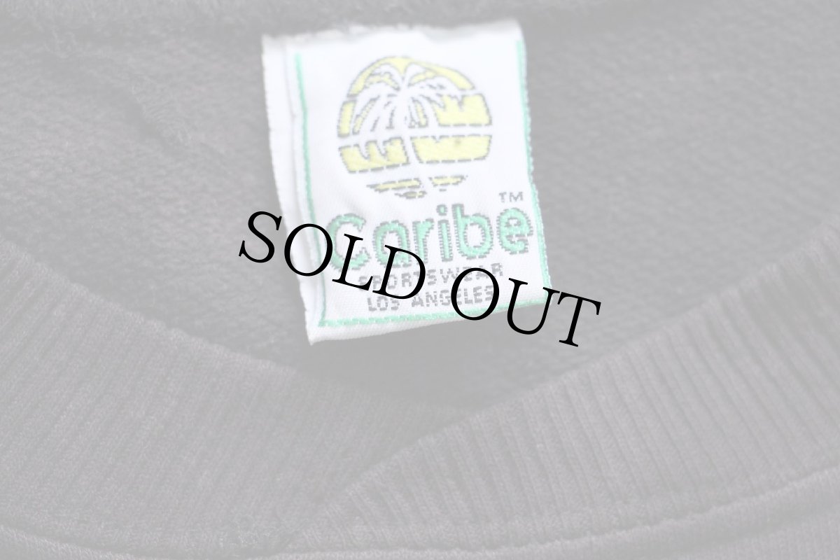 画像4: 80s SEDONA ひび割れプリント アシッドウォッシュ スウェット 黒 (4)