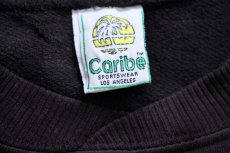 画像4: 80s SEDONA ひび割れプリント アシッドウォッシュ スウェット 黒 (4)