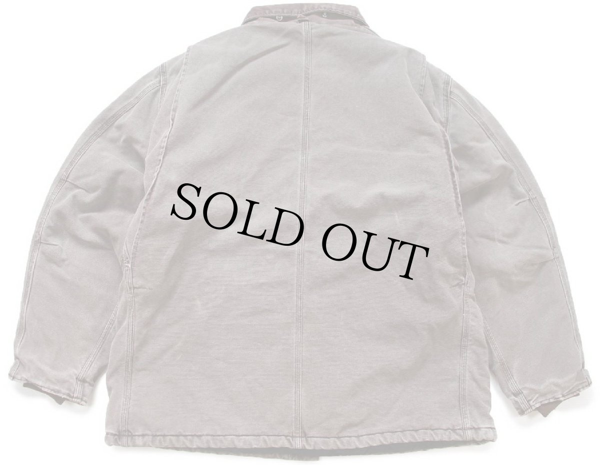 画像2: 00s carharttカーハート キルティングライナー ダック地 トラディショナルコート 焦げ茶 フェード (2)