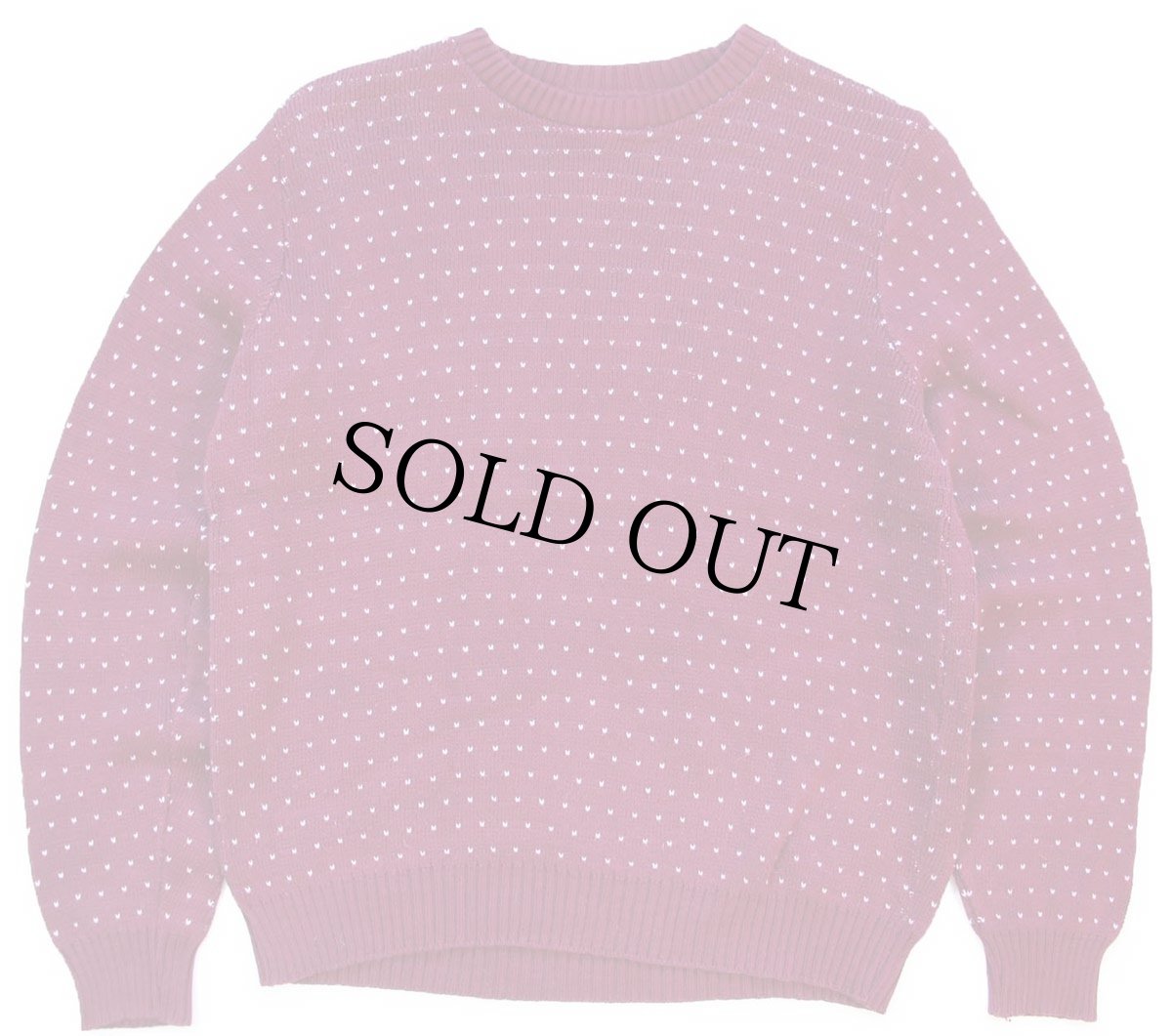 画像1: 90s USA製 LANDS'ENDランズエンド バーズアイ コットンニット セーター ワインレッド W-M (1)