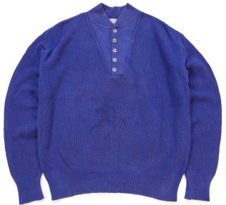 80s USA製　LLBean ヘンリーネック　コットンニット　グリーン 80s USA製 L.L.Bean 5ボタン ヘンリーネック コットンニット セーター