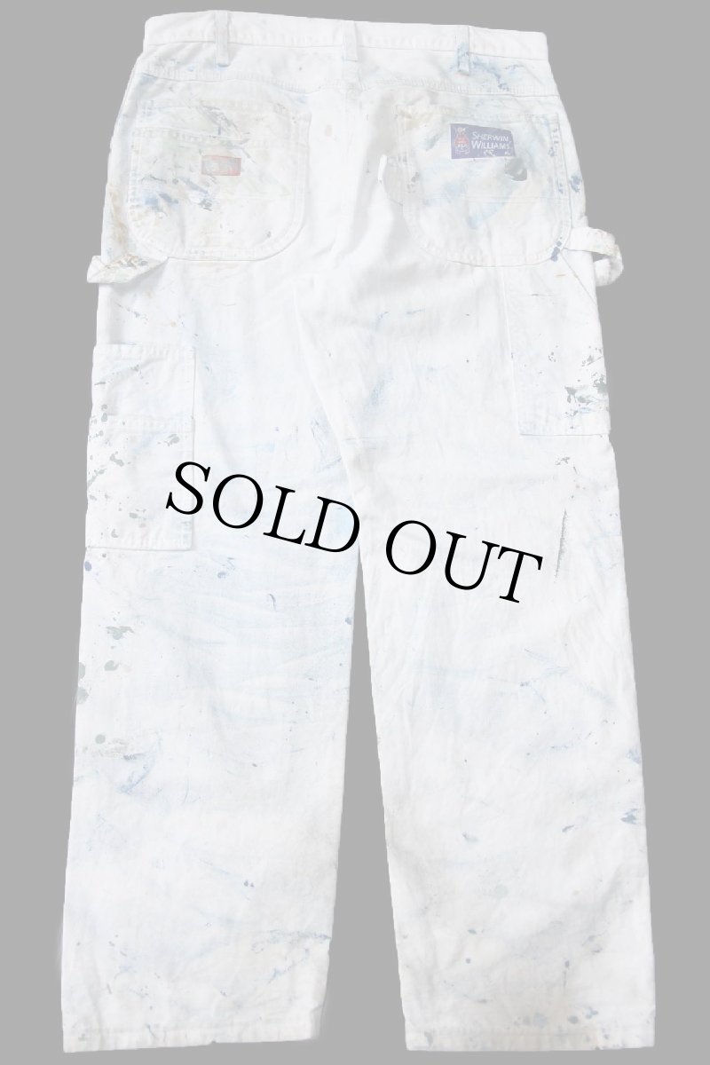 画像3: Dickiesディッキーズ SHERWIN-WILLIAMS ペンキ飛び ダブルニー コットン ペインターパンツ 生成り W34 L30 (3)