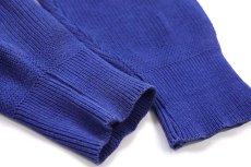 画像5: 80s USA製 L.L.Bean 5ボタン ヘンリーネック コットンニット セーター 青 L (5)