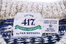 画像4: 90s USA製 417 VAN HEUSEN フェアアイル柄 コットンニット セーター S (4)