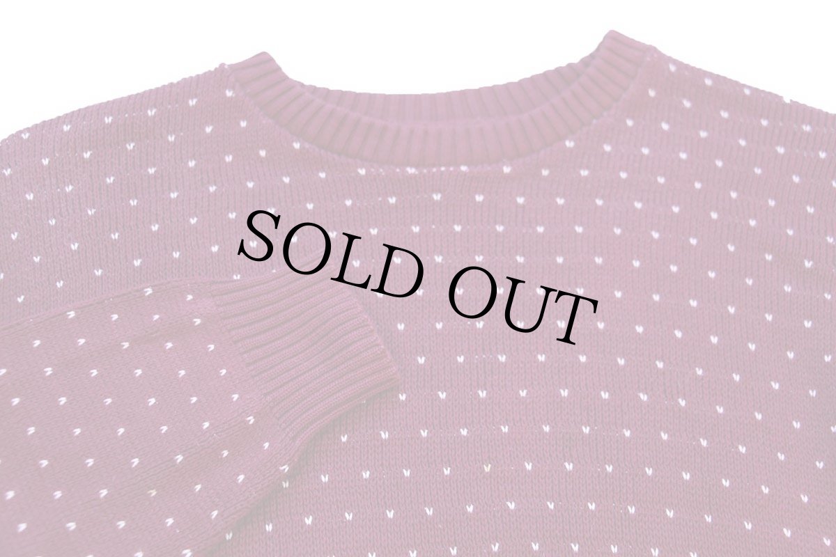 画像3: 90s USA製 LANDS'ENDランズエンド バーズアイ コットンニット セーター ワインレッド W-M (3)