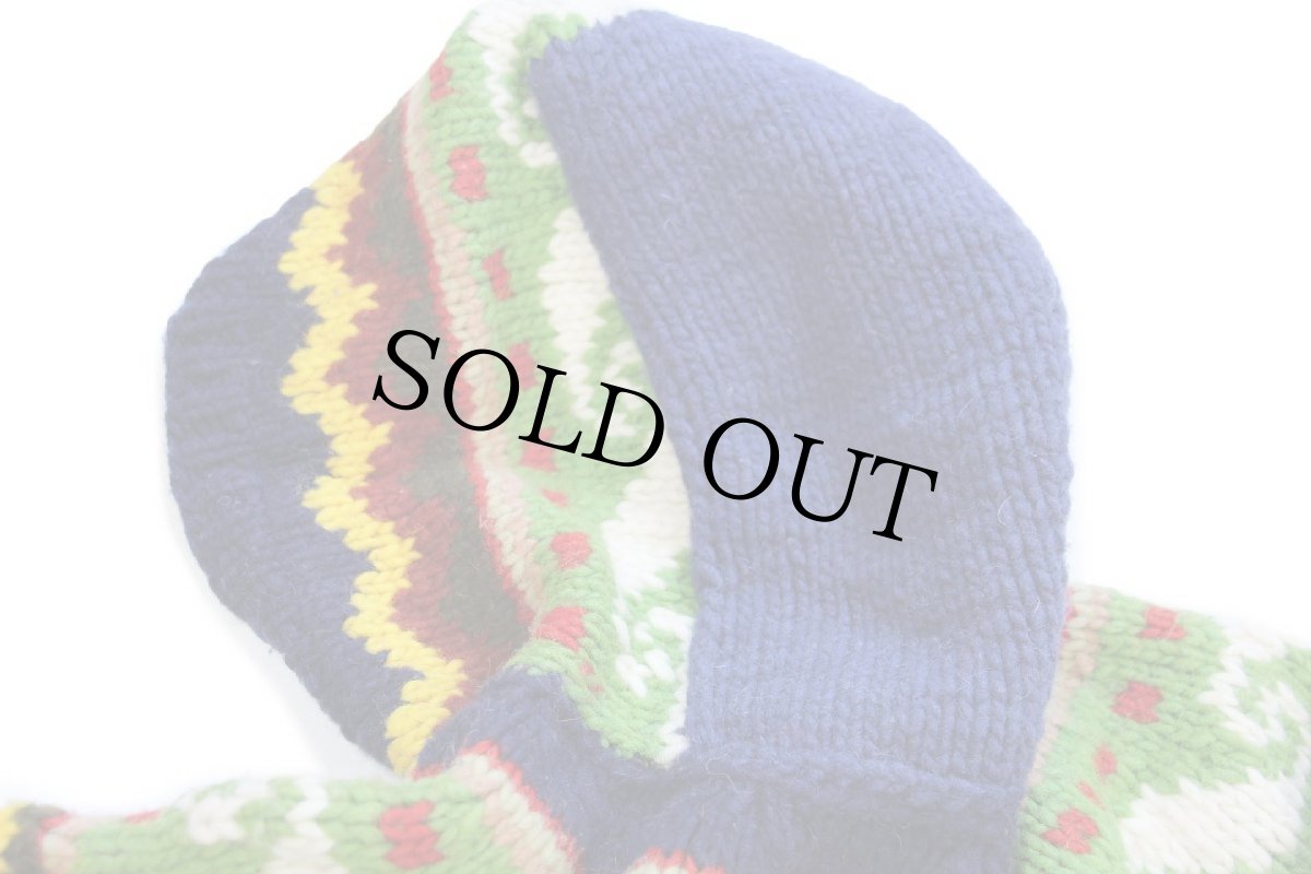 画像4: エクアドル製 TEJIDOS IMALAYA 丸ヨーク ノルディック柄 ウール ハンドニット ジップパーカー★カーディガン (4)