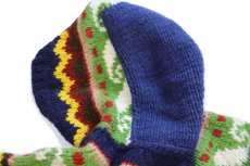 画像4: エクアドル製 TEJIDOS IMALAYA 丸ヨーク ノルディック柄 ウール ハンドニット ジップパーカー★カーディガン (4)