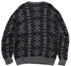 画像2: 80s USA製 Jantzen 総柄 ジャガード アクリルニット セーター M (2)