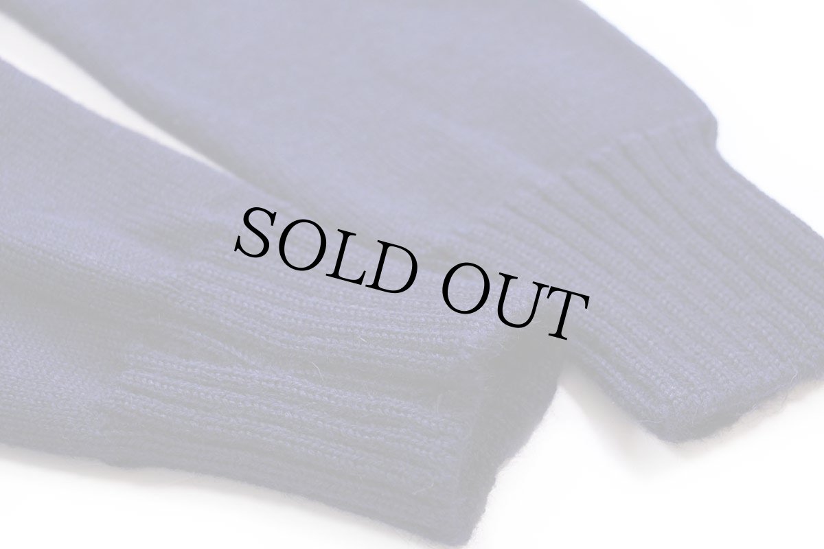 画像7: 80s 英国製 Guernsey Woollens モックネック ウールニット ガンジーセーター 濃紺 38 (7)