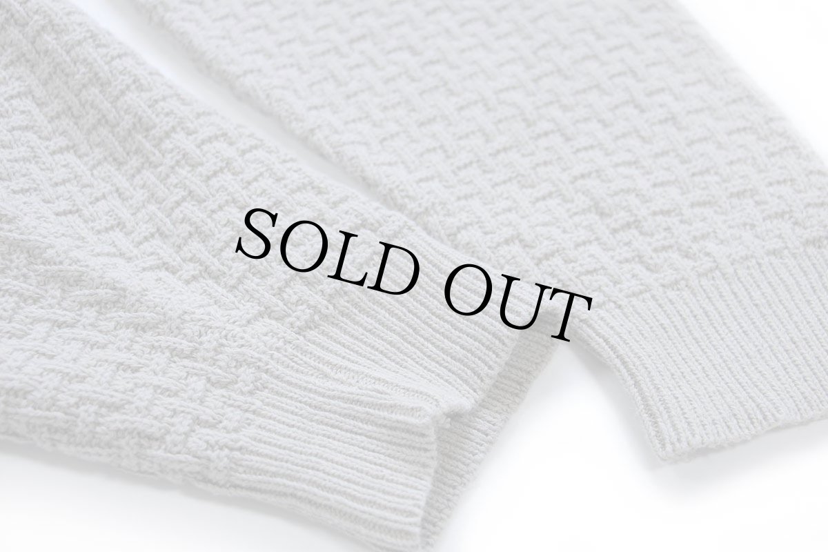 画像6: 90s USA製 417 VAN HEUSEN バスケット柄 コットンニット セーター グレーカーキ L (6)