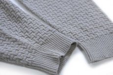 画像6: 90s USA製 417 VAN HEUSEN バスケット柄 コットンニット セーター グレーカーキ L (6)