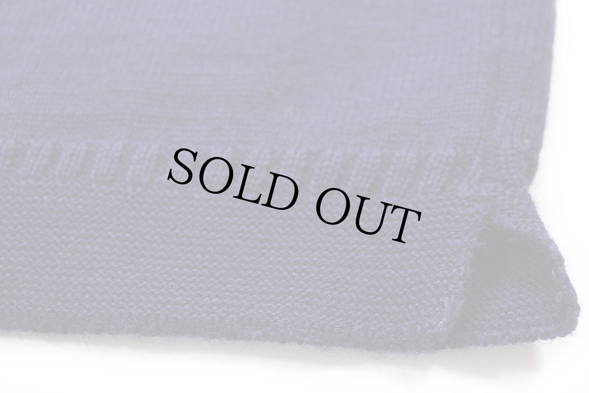 画像6: 80s 英国製 Guernsey Woollens モックネック ウールニット ガンジーセーター 濃紺 38 (6)