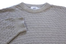 画像3: 90s USA製 417 VAN HEUSEN バスケット柄 コットンニット セーター グレーカーキ L (3)