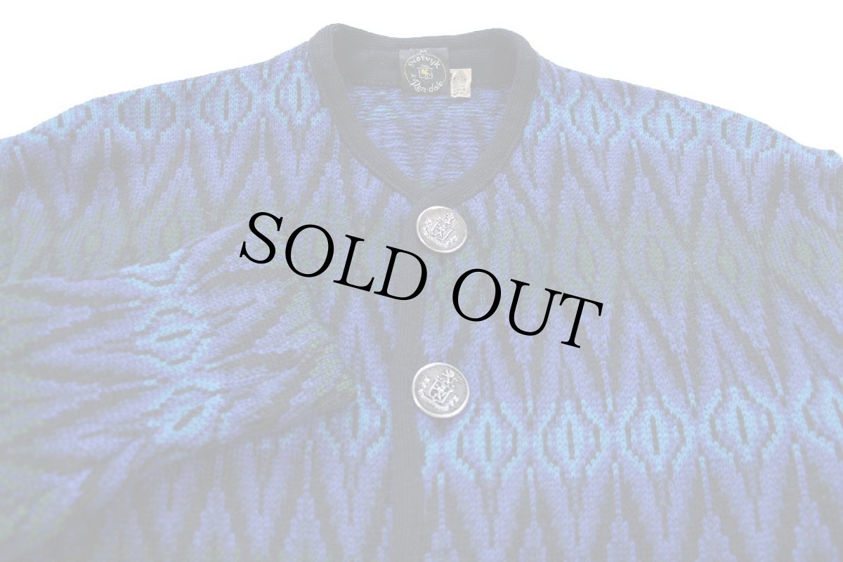 画像3: 70s Norvyk by Ren-Dale ノルディック柄 ノーカラー ボタニーウールニット カーディガン M (3)