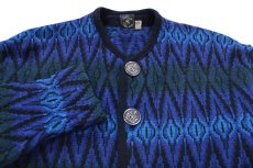 画像3: 70s Norvyk by Ren-Dale ノルディック柄 ノーカラー ボタニーウールニット カーディガン M (3)