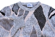 画像3: 80s カナダ製 CLUB Europe デザイン ジャガード アクリルニット セーター XL (3)