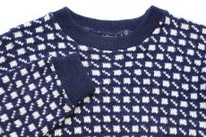 画像3: 80s ノルウェー製 NEPTUNE ノルウェージャン バーズアイ ウールニット セーター M (3)