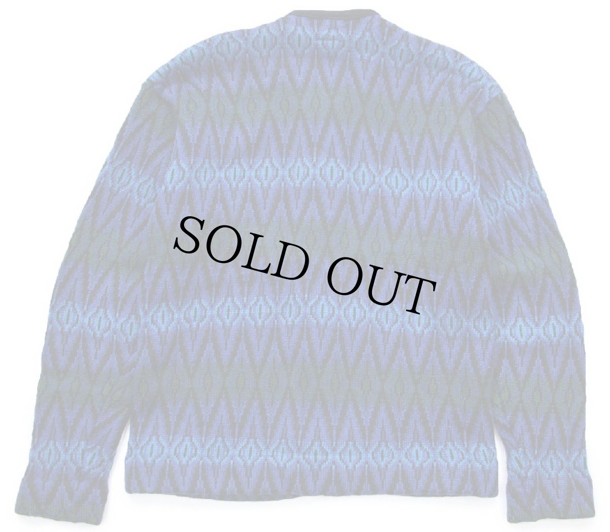 画像2: 70s Norvyk by Ren-Dale ノルディック柄 ノーカラー ボタニーウールニット カーディガン M (2)