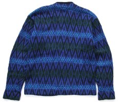 画像2: 70s Norvyk by Ren-Dale ノルディック柄 ノーカラー ボタニーウールニット カーディガン M (2)