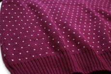 画像5: 90s USA製 LANDS'ENDランズエンド バーズアイ コットンニット セーター ワインレッド W-M (5)