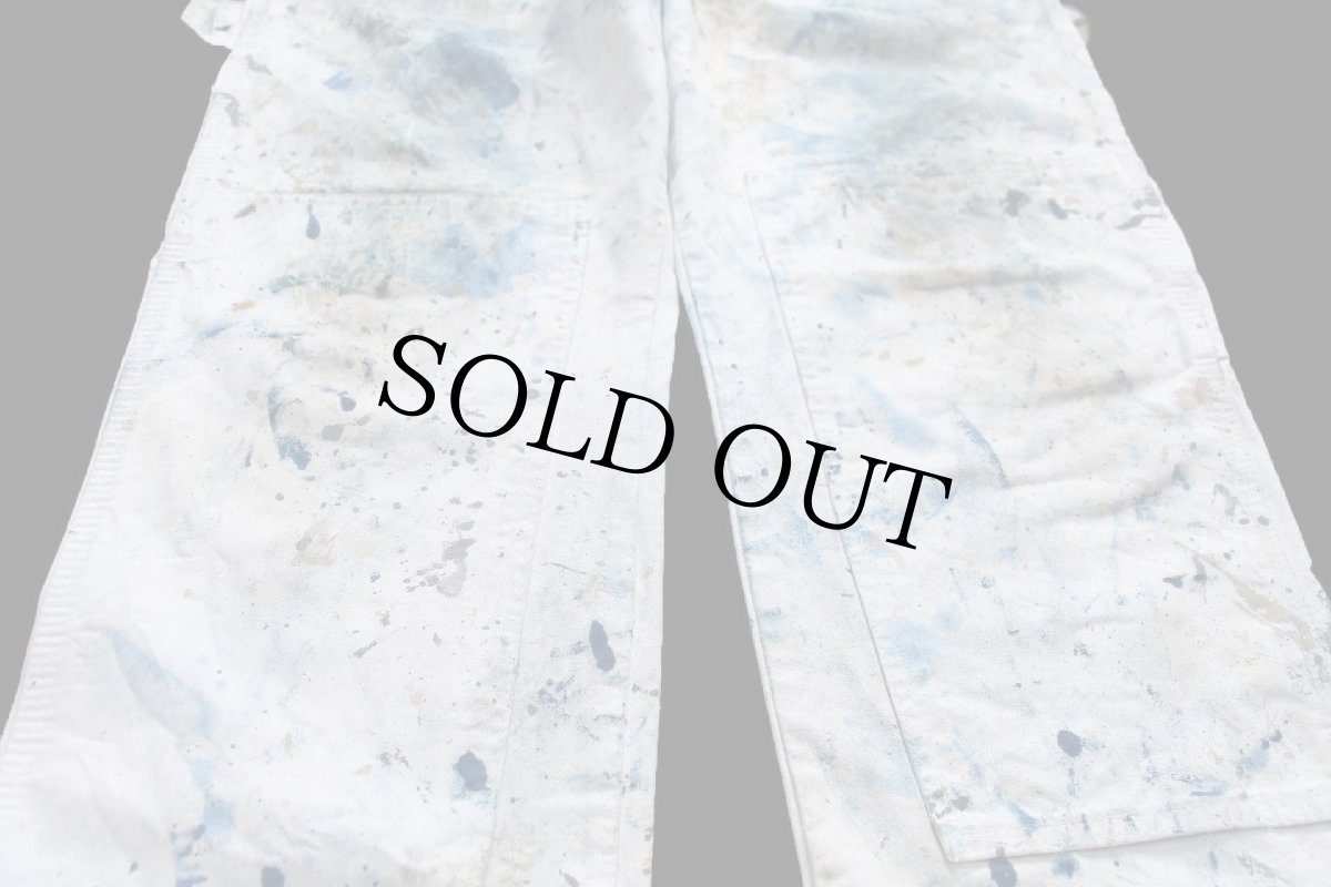 画像8: Dickiesディッキーズ SHERWIN-WILLIAMS ペンキ飛び ダブルニー コットン ペインターパンツ 生成り W34 L30 (8)