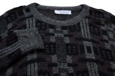 画像3: 80s USA製 Jantzen 総柄 ジャガード アクリルニット セーター M (3)