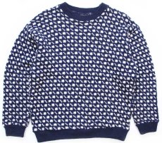 画像1: 80s ノルウェー製 NEPTUNE ノルウェージャン バーズアイ ウールニット セーター M (1)