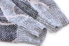 画像6: 80s カナダ製 CLUB Europe デザイン ジャガード アクリルニット セーター XL (6)