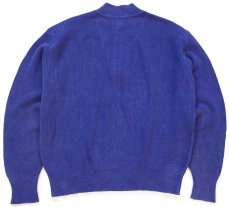 画像2: 80s USA製 L.L.Bean 5ボタン ヘンリーネック コットンニット セーター 青 L (2)