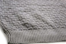 画像5: 90s USA製 417 VAN HEUSEN バスケット柄 コットンニット セーター グレーカーキ L (5)