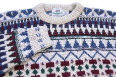 画像3: 90s USA製 417 VAN HEUSEN フェアアイル柄 コットンニット セーター S (3)