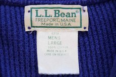 画像4: 80s USA製 L.L.Bean 5ボタン ヘンリーネック コットンニット セーター 青 L (4)