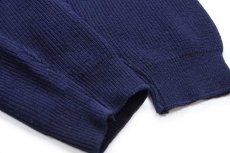 画像6: 90s USA製 EddieBauerエディーバウアー 無地 前V コットンニット セーター 紺 M (6)