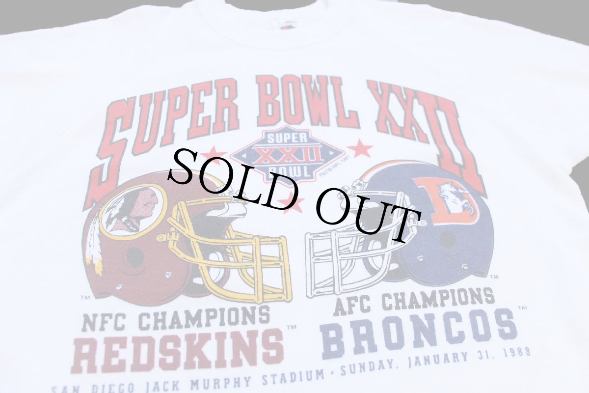 画像3: 80s USA製 SUPER BOWL XXII NFL REDSKINS BRONCOS アメフト スウェット 白 L (3)