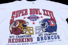 画像3: 80s USA製 SUPER BOWL XXII NFL REDSKINS BRONCOS アメフト スウェット 白 L (3)