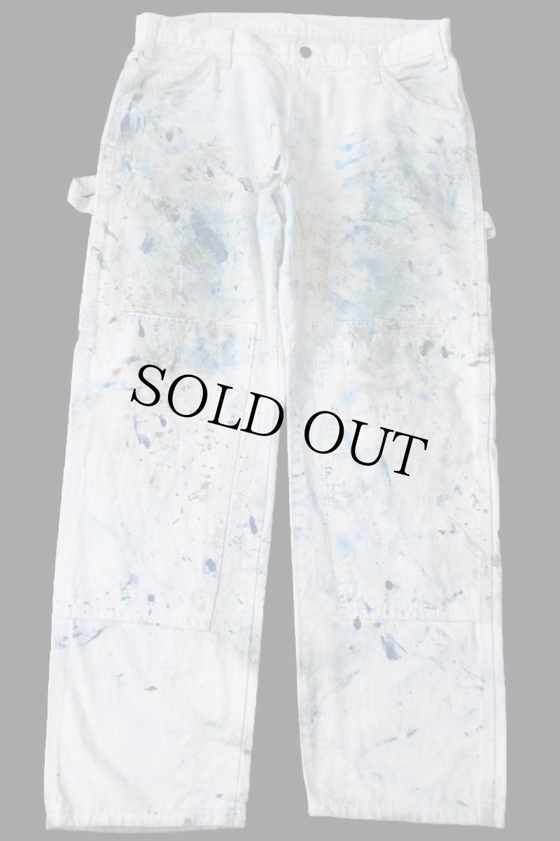 画像2: Dickiesディッキーズ SHERWIN-WILLIAMS ペンキ飛び ダブルニー コットン ペインターパンツ 生成り W34 L30 (2)