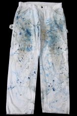 画像2: Dickiesディッキーズ SHERWIN-WILLIAMS ペンキ飛び ダブルニー コットン ペインターパンツ 生成り W34 L30 (2)