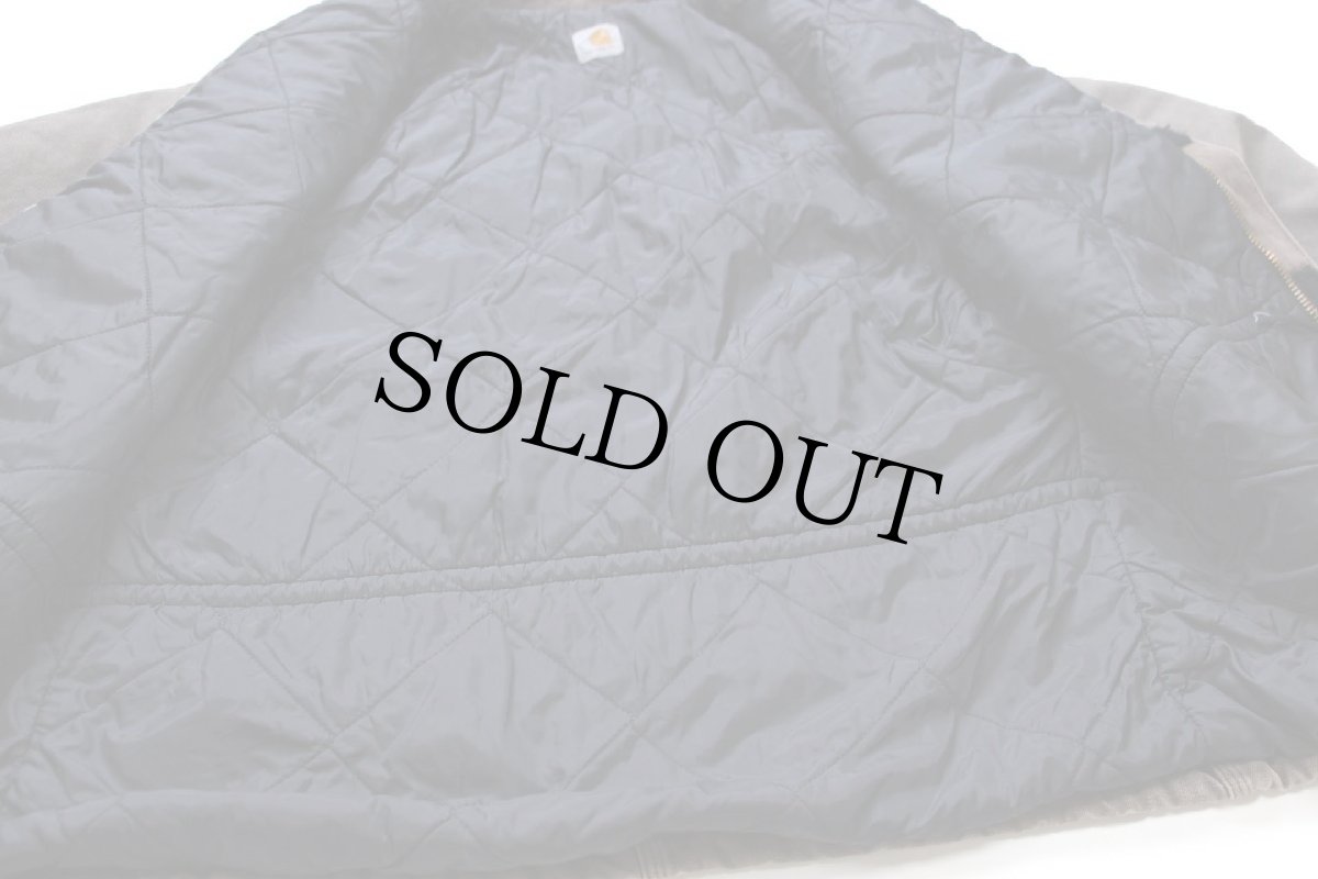 画像5: 00s carharttカーハート キルティングライナー ダック地 トラディショナルコート 焦げ茶 フェード (5)