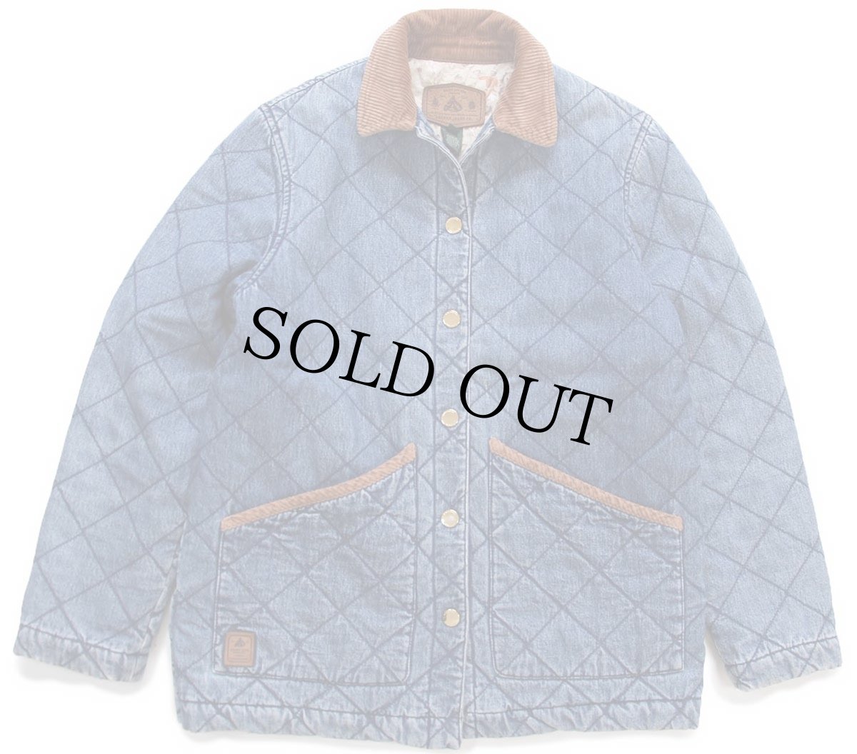 画像1: 90s LAUREN JEANS ラルフローレン 乗馬柄コットンライナー デニム キルティングジャケット S (1)